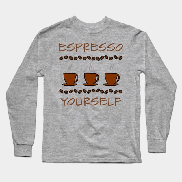 Express Yourself over Coffee Long Sleeve T-Shirt by Mitalie